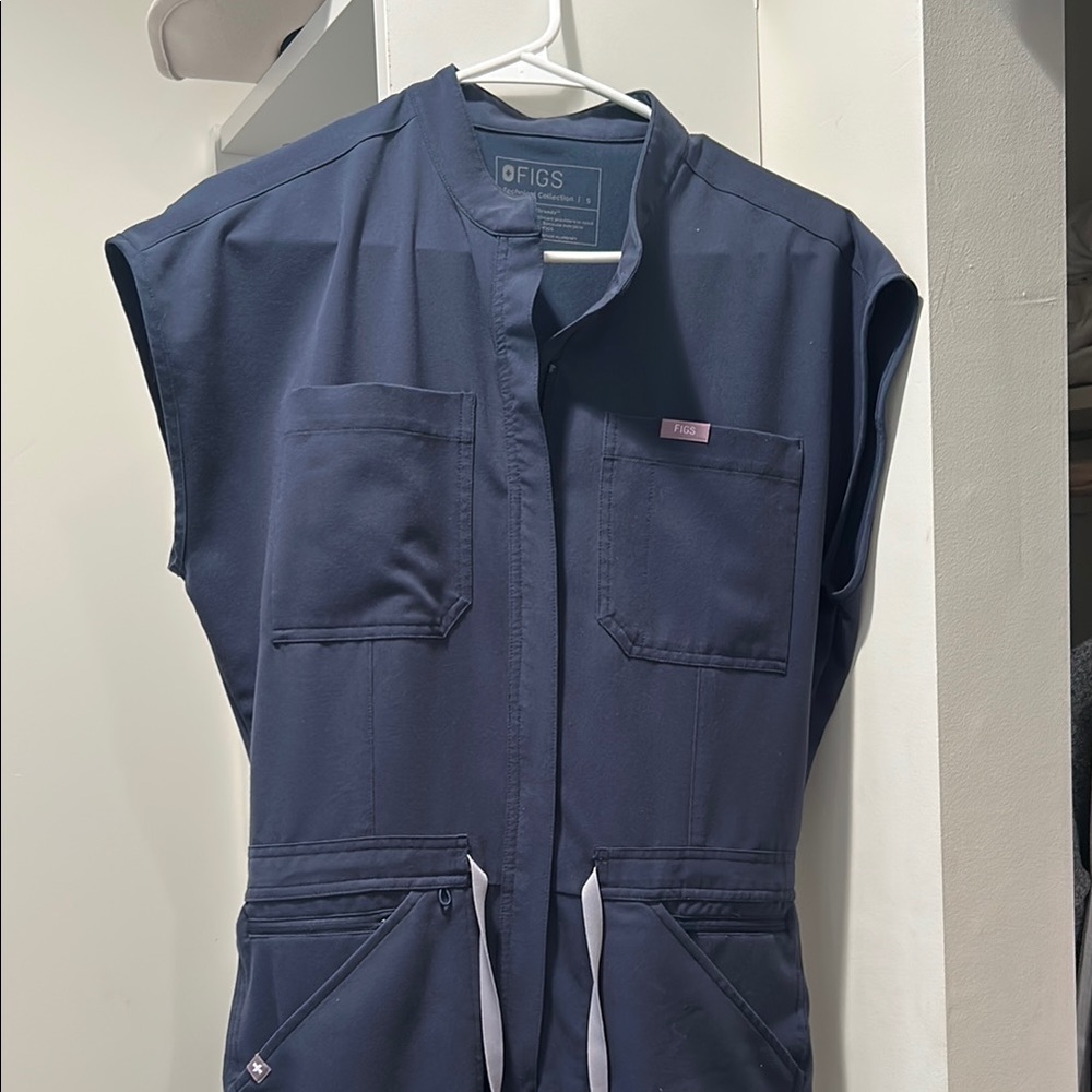 Figs Navy Blue Sleeveless Jumpsuit
